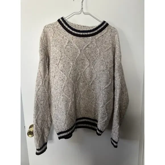 Northern Reflections Men’s Beige Wool Blend Knit Sweater Cozy Size M - Picture 1 of 7